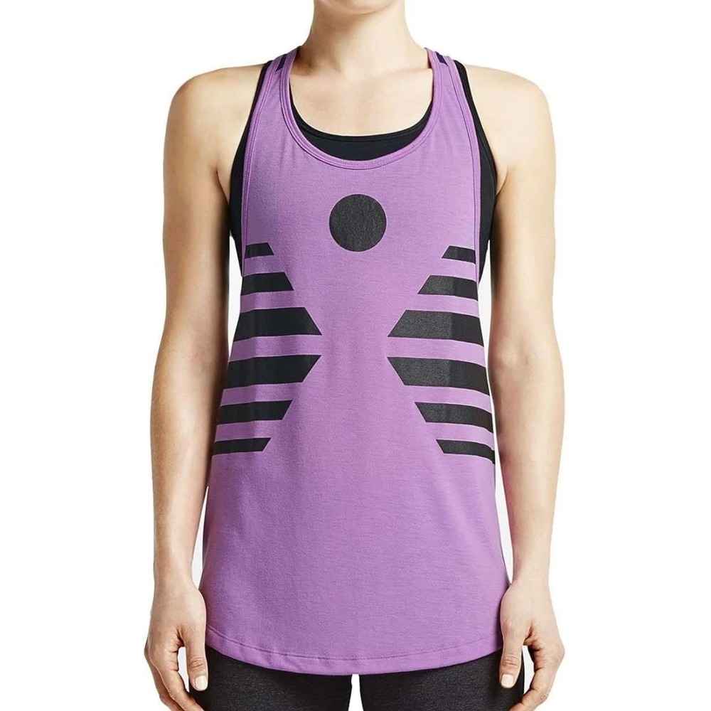 Nike‎ Club Dri Fit Lavender Purple Black Racerback Tank Top Athletic Womens M L